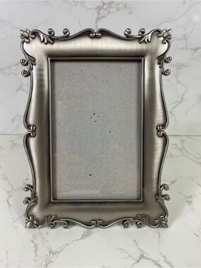 Ornate Silver Decorative Picture Frame by Burns of Boston Vintage pewter tone